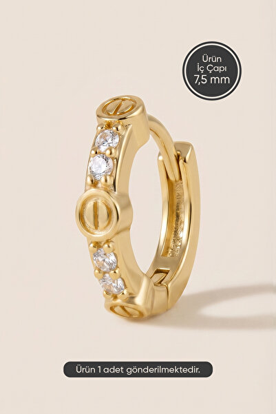 Hetra Altın Renkli Cerrahi Çelik Modern Vida Motifli Halka Piercing – Helix, ...