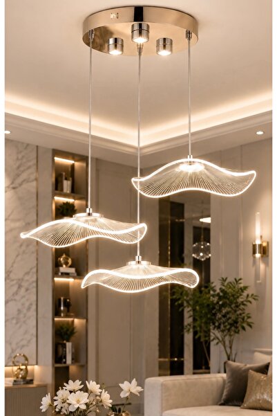 Buiva Jellyfish Chrome Edition Led Sarkıt Avize Krom Gümüş Salon Avize Power ...