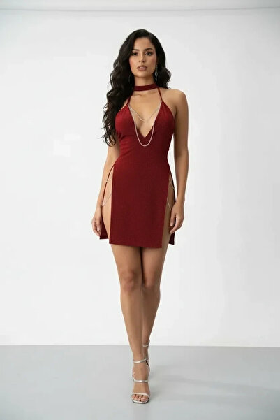 Beruflic Women's Chain Detailed Dress Stylish and Comfortable Design