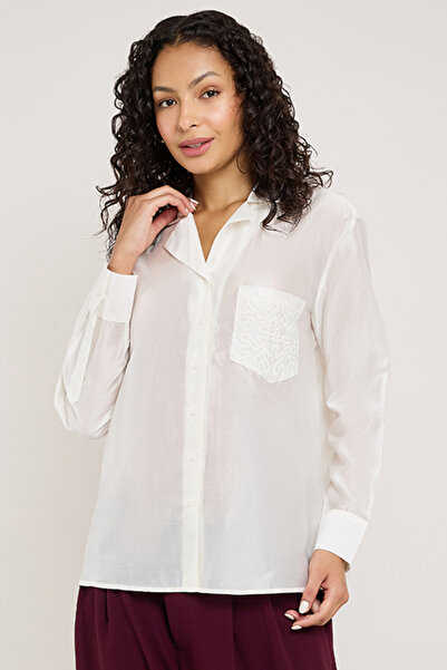 R&B Solid Shirt with Classic Collar and Long Sleeves