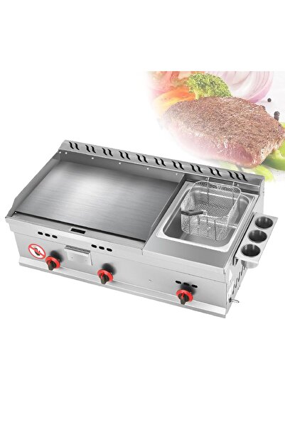 Generisch Ticari Gaz Izgarası Düz Üst Teppanyaki Kızartma Tavası Izgara - Dış...