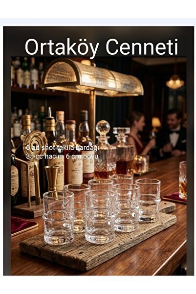 ORTAKÖYCENNETİ 6'lı Boston Shot Bardağı-35 cc hacim 6 cm boyu 5 cm ağız kalıt...