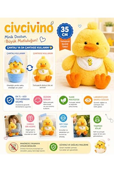 Yıldızan Dekordelisi Store Özgüner Surprise Egg Civcivino – Cute Plush Chick ...