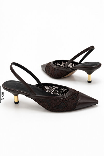 Women Lay-z Pantofi eleganți de damă cu toc subțire de 5 cm și detalii din paie