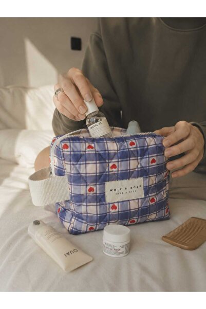 WOLF & ROCK Colorful Quilted Makeup and Care Bag