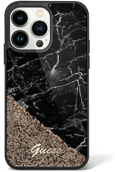 Guess Μαρμάρινο Πίσω Κάλυμμα Σιλικόνης Μαύρο (iPhone 14 Pro) Κωδικός: GUHCP14...