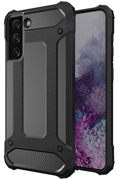 Hurtel Husă de protecție hibridă din plastic / silicon, neagră (Galaxy S23+)