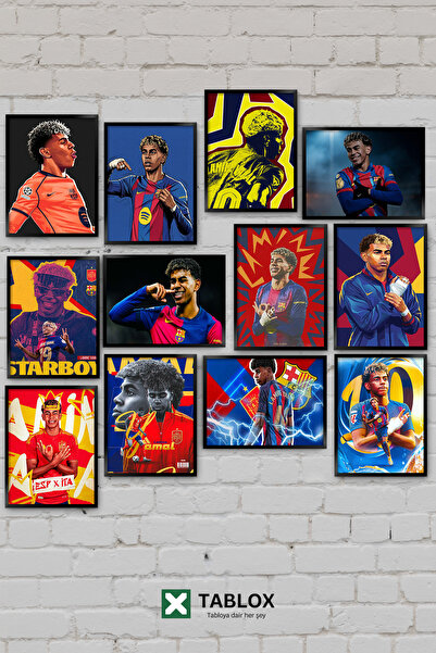 TABLOX 12 Parça Lamine Yamal Futbol Yıldızı Barcelona İspanya Genç Yetenek Sp...