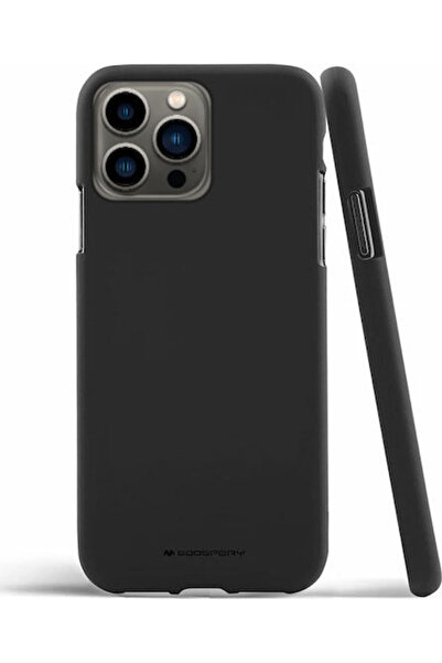Mercury Husă de protecție din silicon, neagră, cu atingere moale (iPhone 13 Pro)