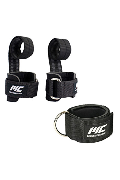 MUSCLECLOTH Ankle Cuff + Big Pro Seti Siyah