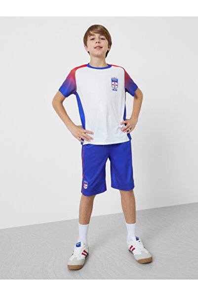 Styli Kids Football Inspired England Print Jersey T-Shirt and Shorts Set