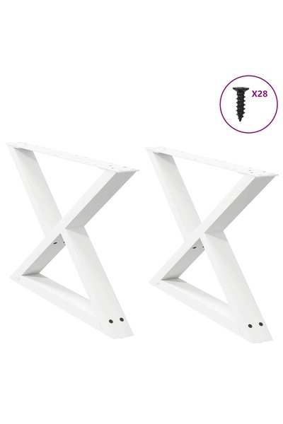 vidaxl Picioare pentru măsuță de cafea, 2 buc., alb, 70x(42-43,3) cm, oțel