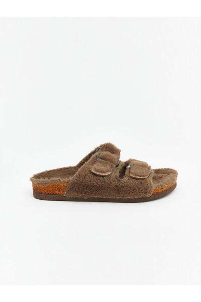 LC Waikiki Double Striped Plush Women's Slippers
