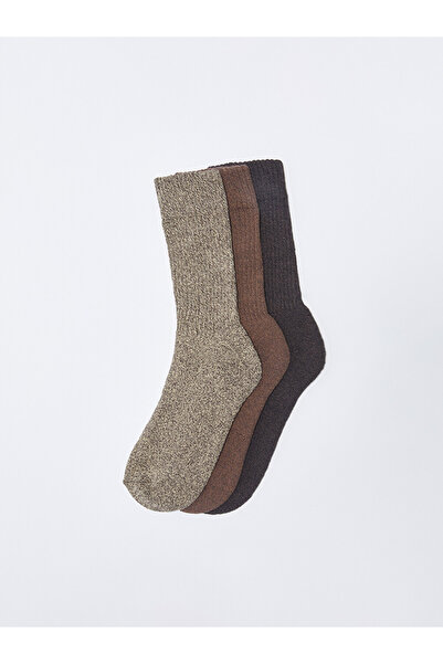 LC Waikiki Brown Men's Socks 3-Piece Set