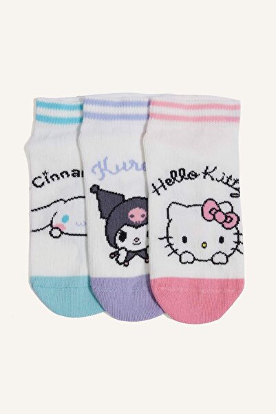 DeFacto Hello Kitty 3-Pack Cotton Booties Socks for Girls H6824A8Ns