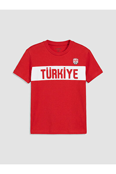 LC Waikiki Kırmızı Türkiye Baskılı Erkek Çocuk Tişört