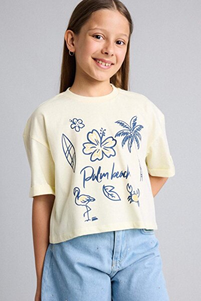 DeFacto Tricou cu mânecă scurtă și guler rotund pentru fete H8341A826HS
