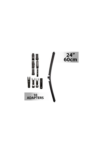 CarGuard Lamelă ștergător universală de 24 de inci, 60 cm, cu 10 adaptoare, l...