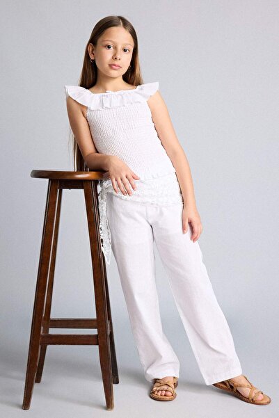 DeFacto Barrel Fit Poplin Pants for Girls I0430A826Hs