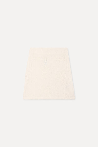 Mudo Women's Off-White Jacquard Mini Skirt