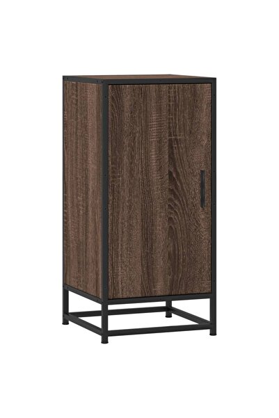 vidaxl Dulap, stejar maro, 35,5x35x76 cm, lemn prelucrat și metal