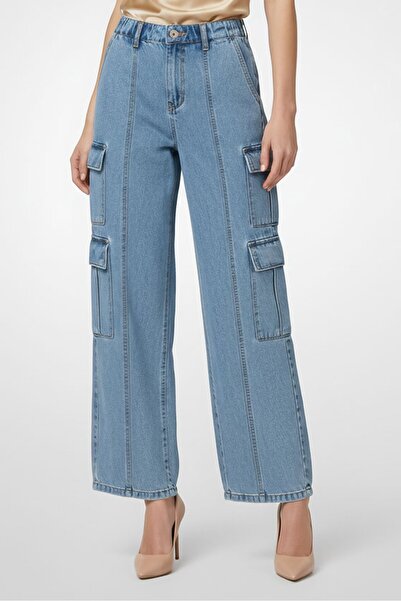 Don't Call Me Jennyfer Women Straight Fit Drk Wash Non-Stretchable Cargo Deni...