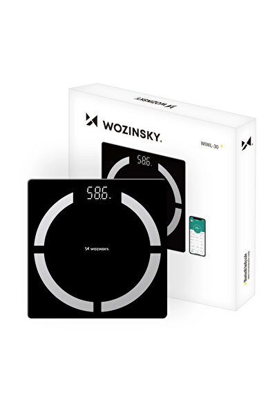 WOZINSKY Cântar de baie Wiwl-30 pentru fitness și dietă, inteligent Bluetooth