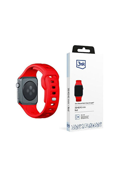 3MK Λουράκι Σιλικόνης με Κόκκινο Κούμπωμα (Apple Watch 38/40/41/42mm)