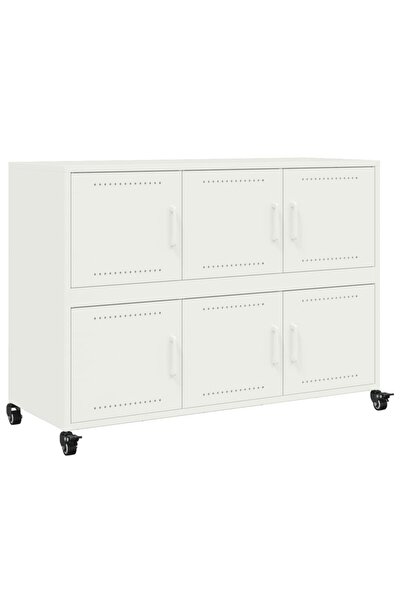 vidaxl Cabinet, white, 100.5x39x72 cm, steel