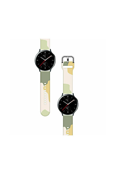 Hurtel Moro Λουράκι Σιλικόνης Μαύρο Καμουφλάζ (14) (Galaxy Watch 42mm)