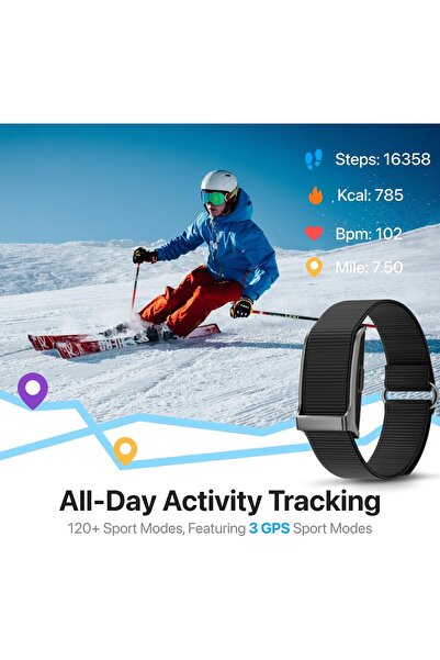 Leafora AASHZ Smart Health Bracelet, Activity and Fitness Tracker, 120+ Sports Modes, Continuous All-Day Monitoring, Heart Rate Tracking, Improve Sleep, Stress