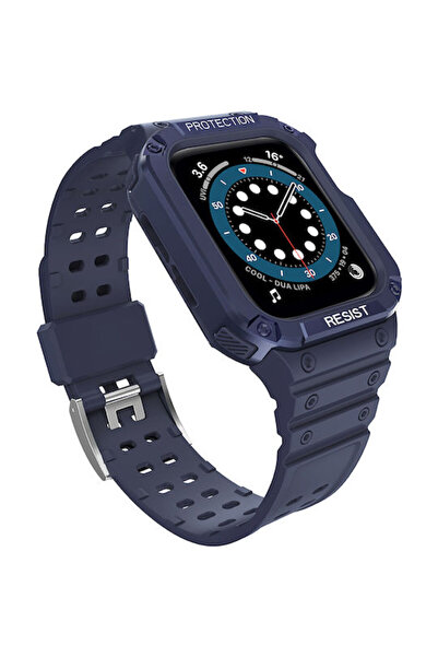 Hurtel Θωρακισμένη Θήκη & Λουράκι Σιλικόνης Μπλε (Apple Watch 38/40/41/42mm)