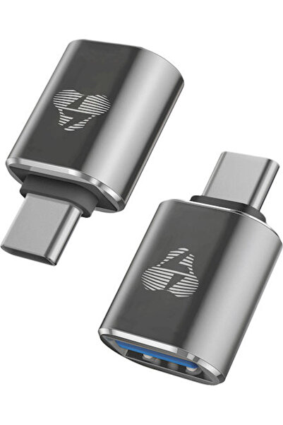 POWERTECH Μετατροπέας USB-C αρσενικό σε USB-A θηλυκό Γκρι 1 τεμάχιο PTR-0148