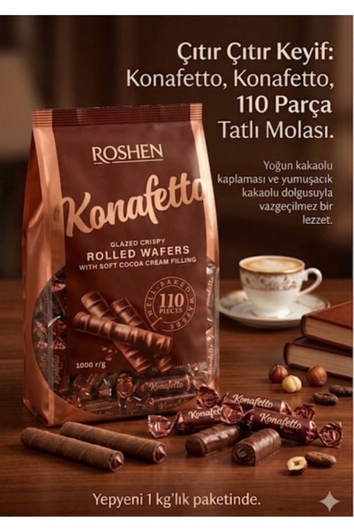 Merkezkuruyemişbaharat Roshen konafetto kakou dolgolu şekerleme ( 1000 gr )