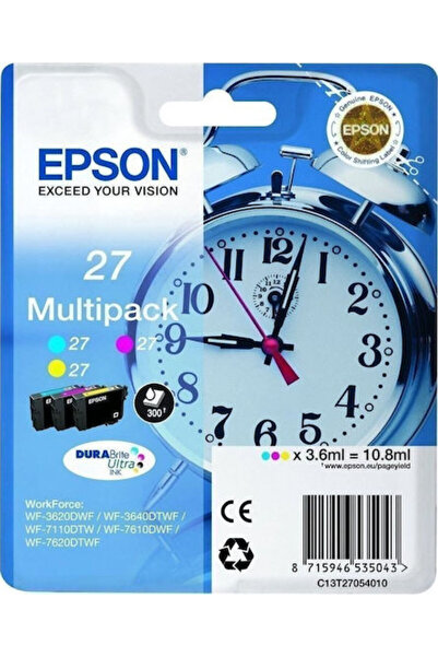 EPSON 27 Γνήσια Συσκευασία με 3 Μελάνια για Εκτυπωτές InkJet Κίτρινο / Κυανό ...