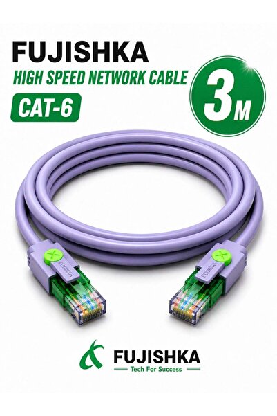 FUJISHKA كابل إيثرنت CAT6 عالي السرعة 3 متر - كابل LAN من نوع RJ45 للراوتر وا...
