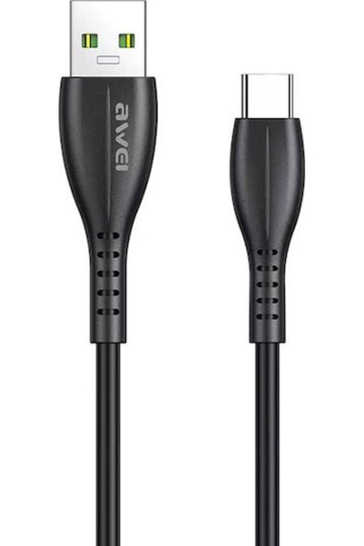 AWEI CL-115T Καλώδιο USB 2.0 USB-C Αρσενικό - USB-A Μαύρο 1μ AW-CL-115T