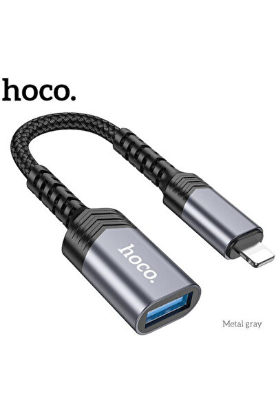 hoco. Hoco UA24 Μετατροπέας Lightning αρσενικό σε USB-A θηλυκό Γκρι 1 τεμάχιο