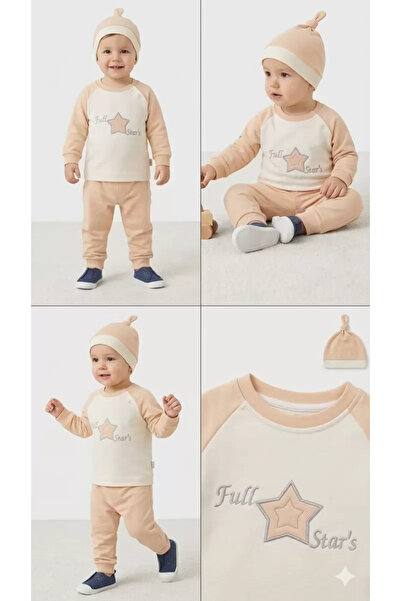 DMR Elegance 3-6 6-9 9-12 Months Full Star Embroidered Hat Long Sleeve Sweat ...