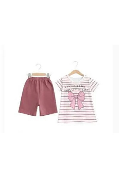 Generic Brand 1/4 Year Old Bow Printed Baby Set