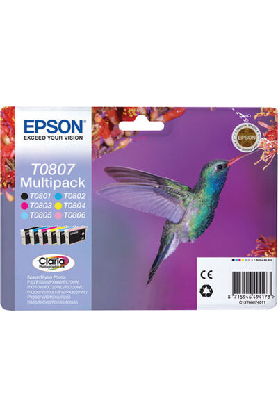 EPSON T0807 Γνήσια συσκευασία 6 μελανιών για εκτυπωτές InkJet Ανοιχτό Μπλε / ...