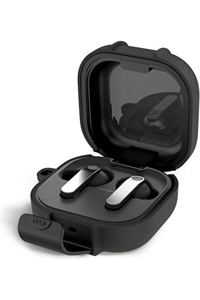 Tech-Protect Λεπτή πλαστική θήκη με γάντζο σε μαύρο για Galaxy Buds4 / 4 Pro