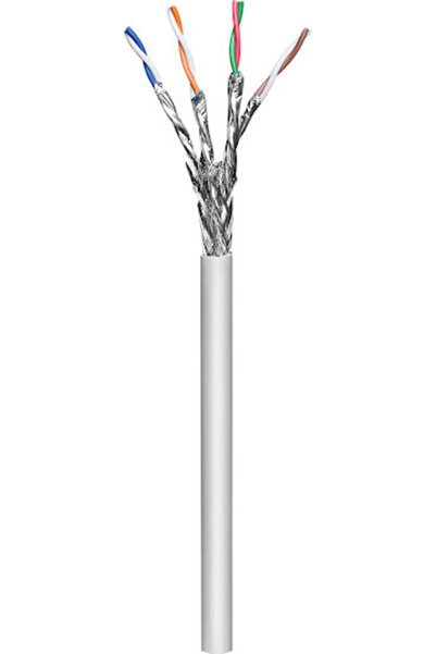 goobay Καλώδιο S/FTP Cat.6a (Gigabit) Ethernet Χωρίς Βύσματα 100μ Γκρι Κωδικό...