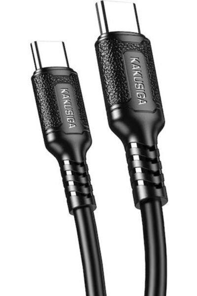 KAKUSİGA Καλώδιο USB 2.0 USB-C αρσενικό - USB-C 60W Μαύρο 1μ (KSC-984-CC-BK)