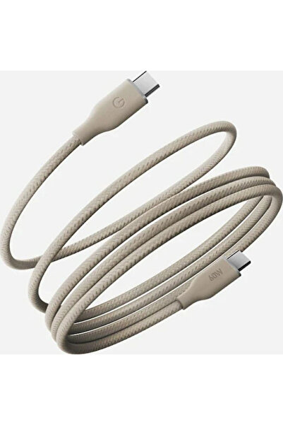 Energea Μαγνητικό Σπιράλ Καλώδιο USB 2.0 USB-C Αρσενικό - USB-C 60W PD Μπεζ 1.5μ