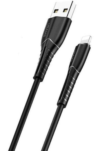 Usams SJ364 U35 Καλώδιο USB-A σε Lightning 10W Μαύρο 1μ (SJ364USB01)