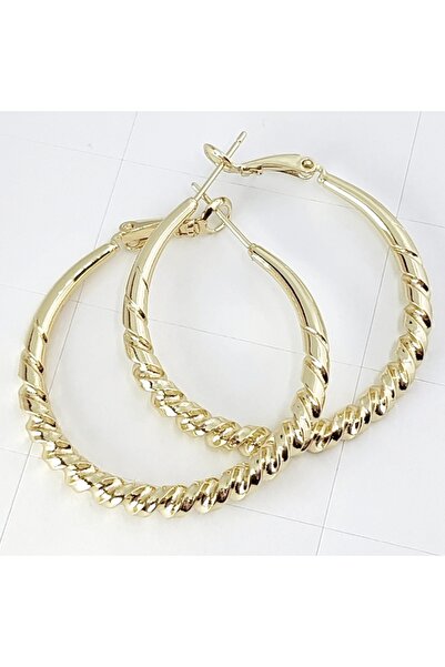 Milena 14k Gold Plated Earrings in Two Layers, Hypoallergenic, - Size 4cm