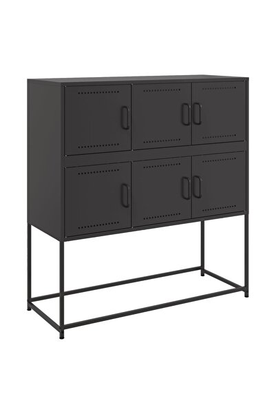 vidaxl Dulap, negru, 100,5x39x107 cm, oțel