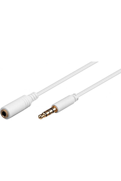 goobay Καλώδιο Jack 3.5mm, Αρσενικό 3.5mm - Θηλυκό 3.5mm, Λευκό, 1μ, 62360