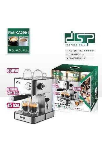 DSP Αυτόματη Μηχανή Εσπρέσο 850W Πίεση 15bar Ασημί 613859
